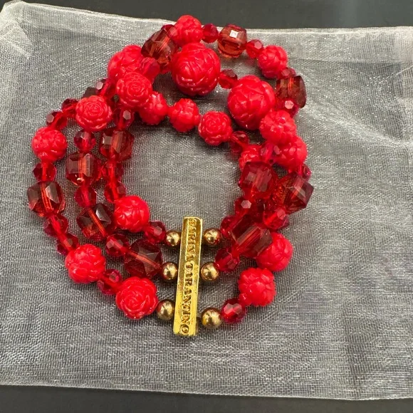 Tarina Tarantino Red Beaded bracelet - Picture 3 of 4